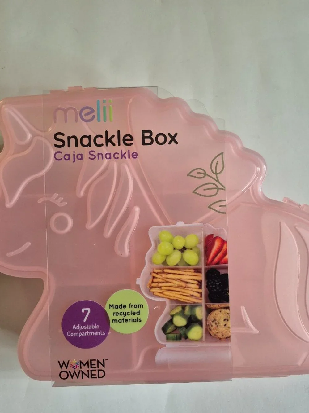 Melii Unicorn Snackle Box With 7 Adjustable Compartments on-the-go!